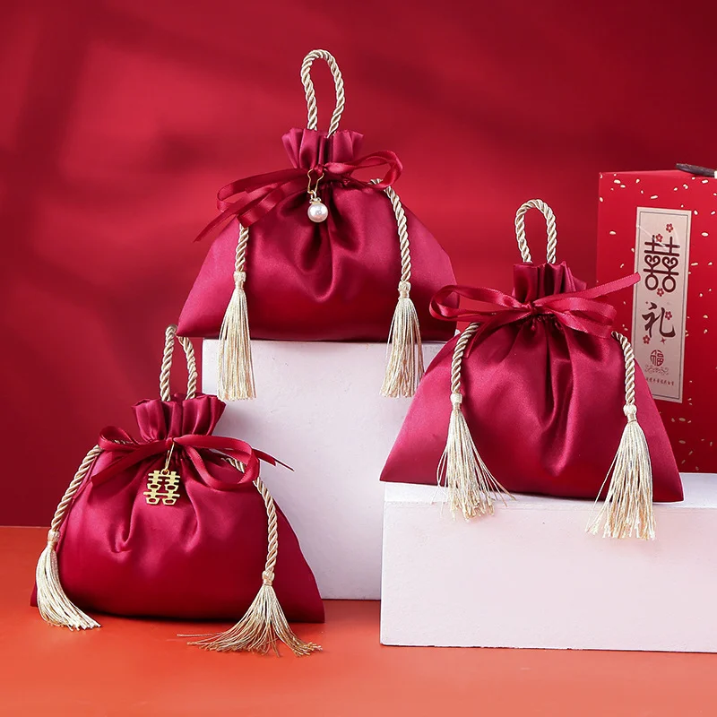 Luxury Bags From China - Bolsa de terciopelo con cordón para