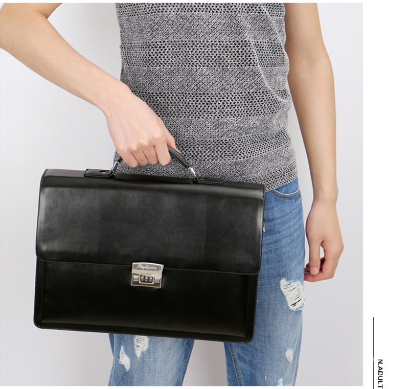 Laptop Bag Leather 15 - Maletín de Lujo con Candado de