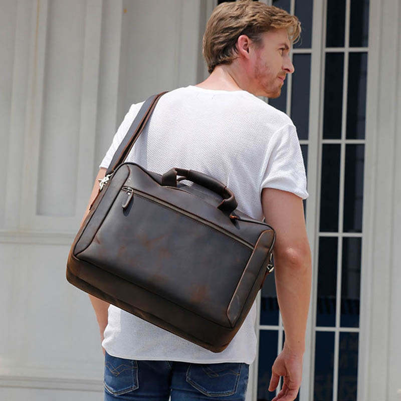 Maletín de negocios de 3 usos  - Laptop Bag Leather 15 reseña y precio