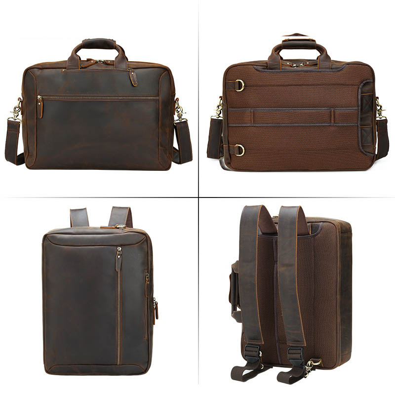 Maletín de negocios de 3 usos  - Laptop Bag Leather 15 reseña y precio
