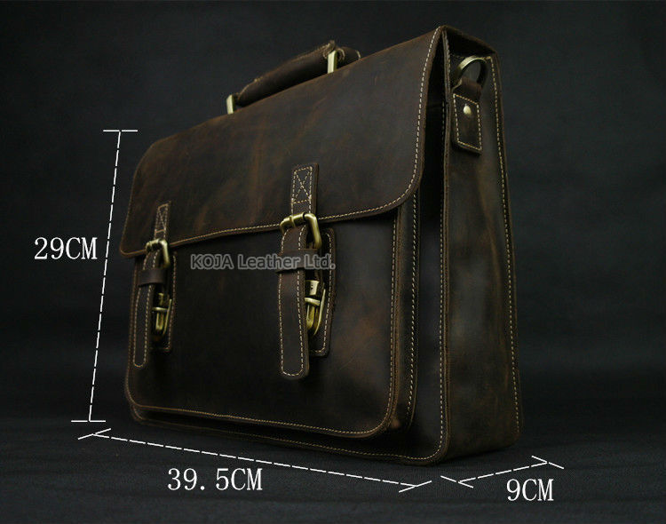 Crazy Horse-maletín Vintage de - Laptop Bag Leather 15 reseña y precio