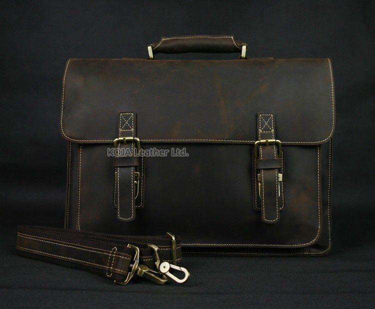 Crazy Horse-maletín Vintage de - Laptop Bag Leather 15 reseña y precio