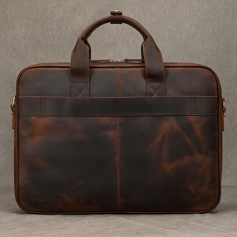 Maletín de cuero genuino Crazy - Laptop Bag Leather 15 reseña y precio