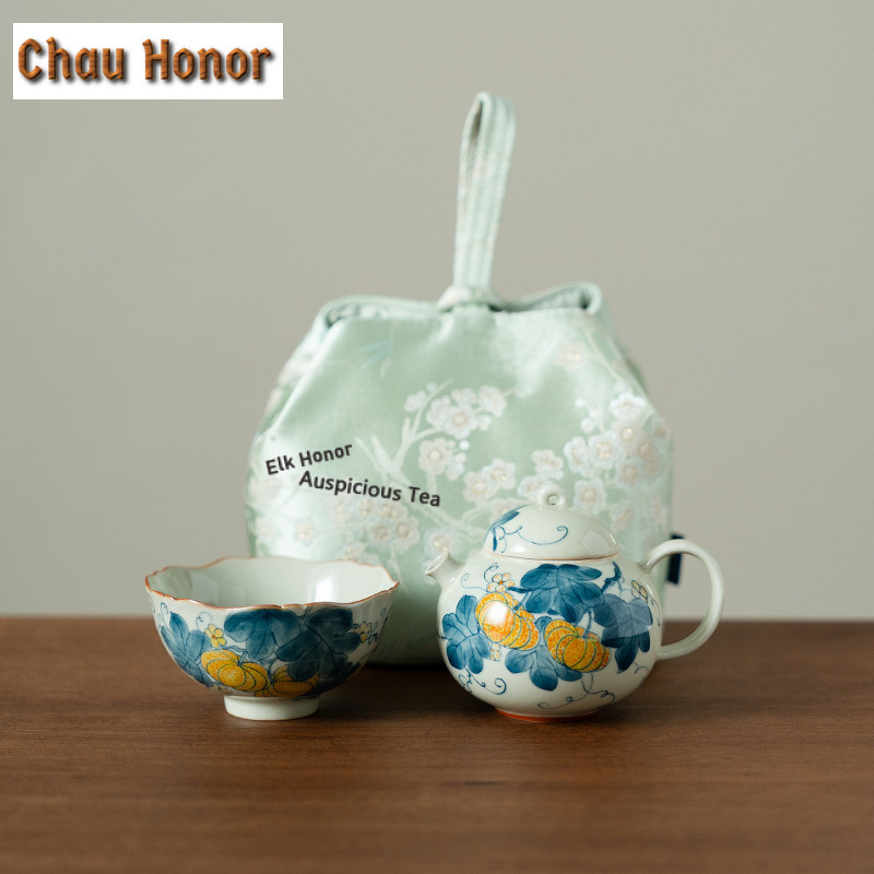 Juego de té de viaje de calaba - Luxury Bags Hand Painted reseña y precio