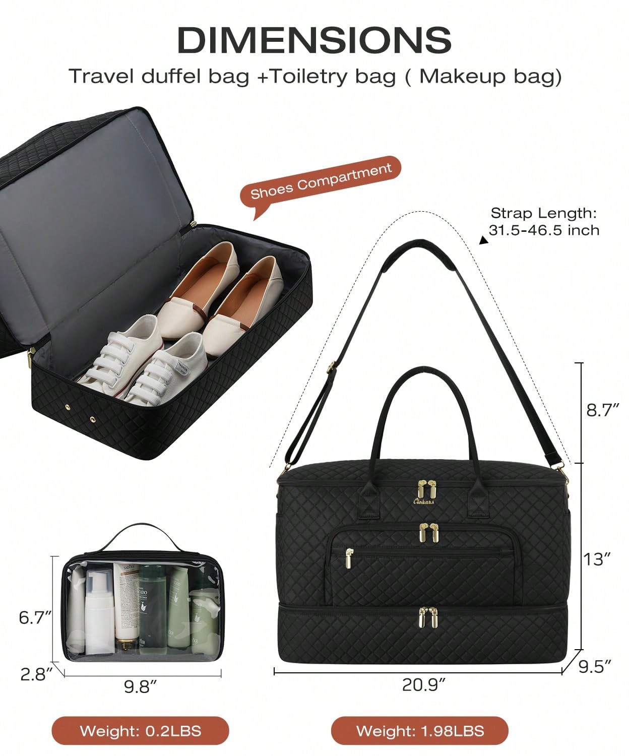 Juego de 2 Bolsas de Viaje Ver - Weekender Bag Duffle reseña y precio