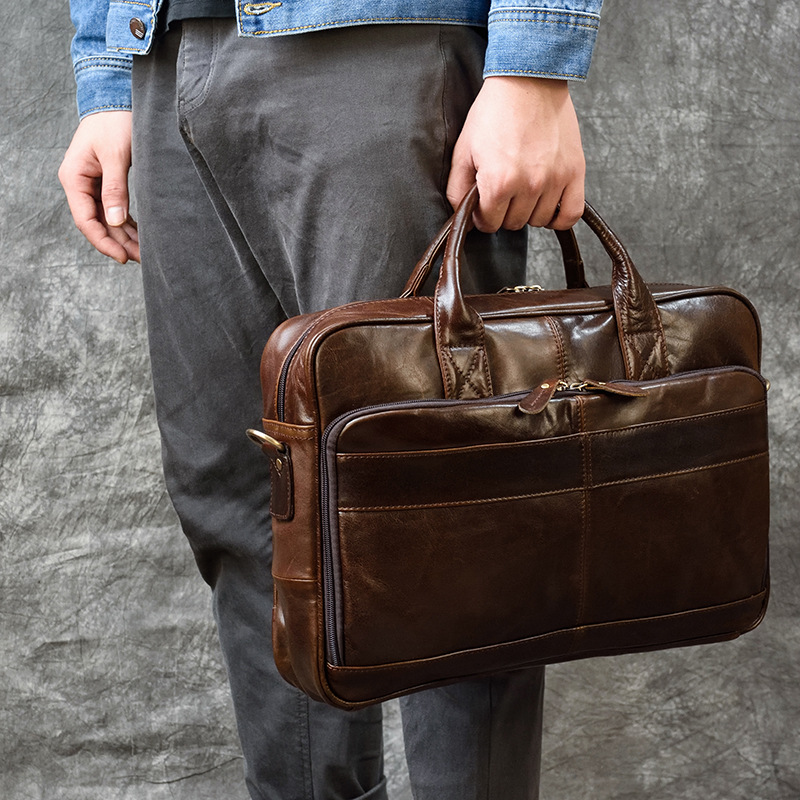 Bolso de mano de cuero genuino - Luxury Bags For Men reseña y precio