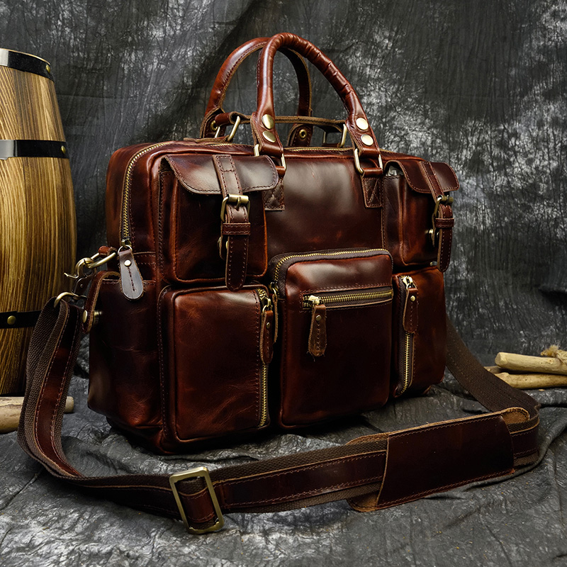 Maletín de cuero genuino para  - Laptop Bag Leather 15 reseña y precio