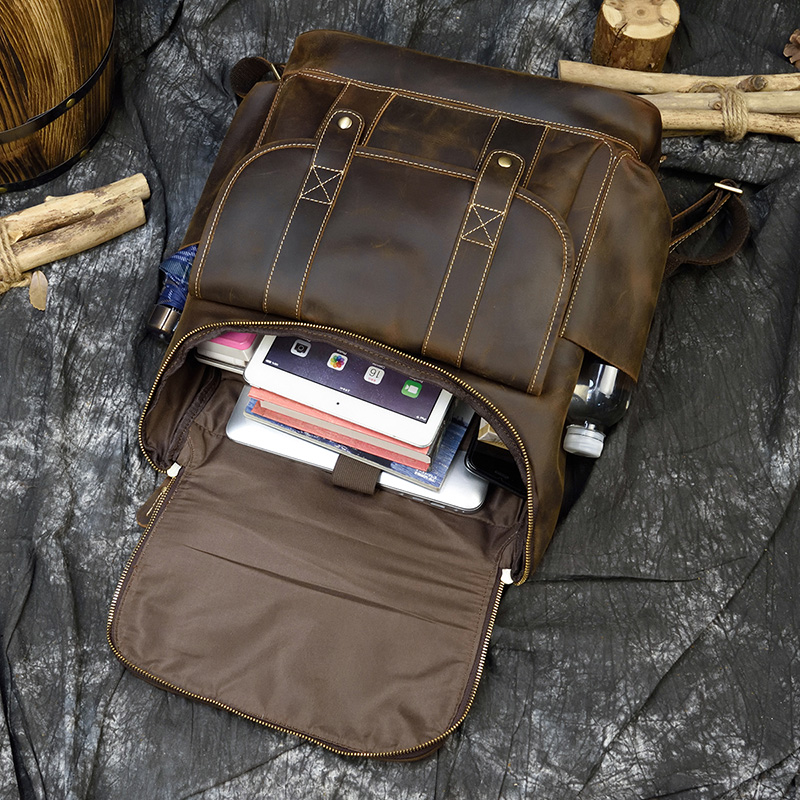 Mochila De Cuero Vintage de gr - Laptop Bag Leather 15 reseña y precio